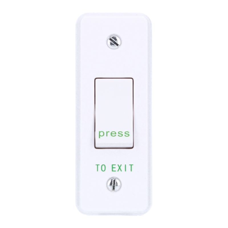 RTE-002S, Plastic exit button, narrow, surface mount